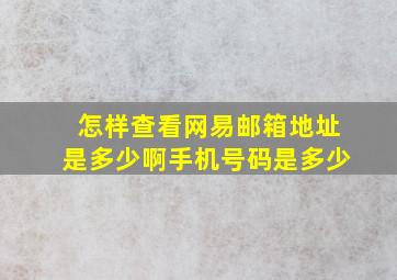 怎样查看网易邮箱地址是多少啊手机号码是多少