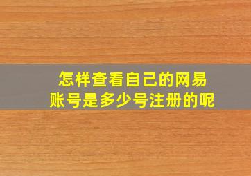 怎样查看自己的网易账号是多少号注册的呢