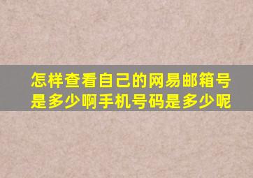 怎样查看自己的网易邮箱号是多少啊手机号码是多少呢