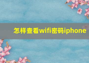 怎样查看wifi密码iphone