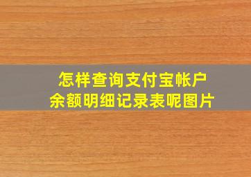 怎样查询支付宝帐户余额明细记录表呢图片