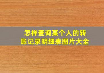 怎样查询某个人的转账记录明细表图片大全