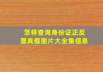 怎样查询身份证正反面真假图片大全集信息