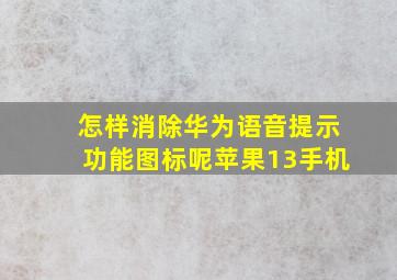 怎样消除华为语音提示功能图标呢苹果13手机