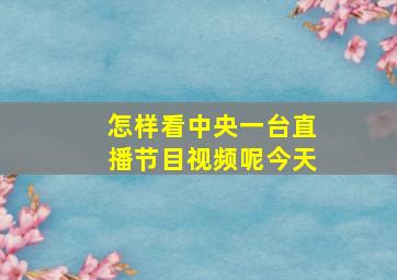 怎样看中央一台直播节目视频呢今天