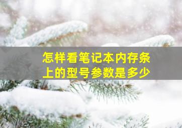 怎样看笔记本内存条上的型号参数是多少