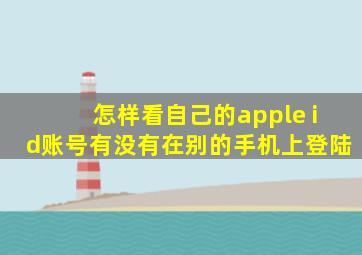 怎样看自己的apple id账号有没有在别的手机上登陆