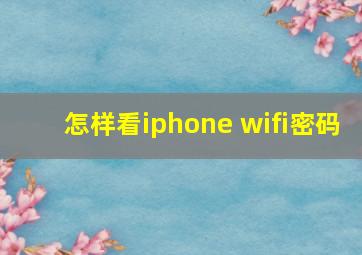 怎样看iphone wifi密码