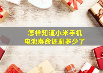 怎样知道小米手机电池寿命还剩多少了