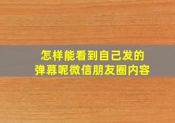 怎样能看到自己发的弹幕呢微信朋友圈内容