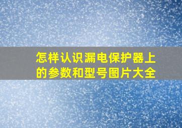 怎样认识漏电保护器上的参数和型号图片大全