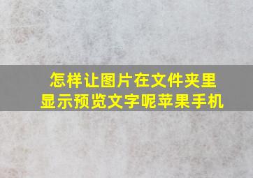 怎样让图片在文件夹里显示预览文字呢苹果手机