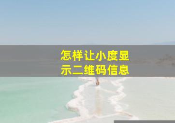 怎样让小度显示二维码信息