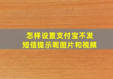 怎样设置支付宝不发短信提示呢图片和视频