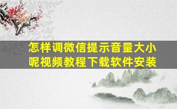 怎样调微信提示音量大小呢视频教程下载软件安装