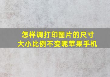 怎样调打印图片的尺寸大小比例不变呢苹果手机