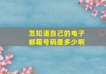 怎知道自己的电子邮箱号码是多少啊