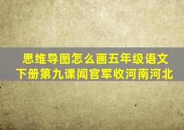 思维导图怎么画五年级语文下册第九课闻官军收河南河北