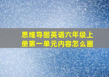 思维导图英语六年级上册第一单元内容怎么画