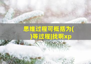 思维过程可概括为()等过程|找啊xp