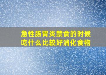 急性肠胃炎禁食的时候吃什么比较好消化食物