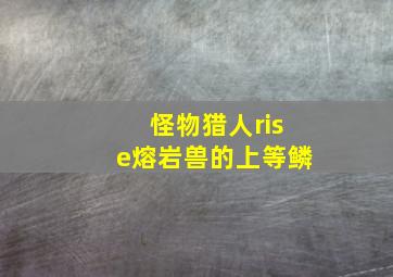 怪物猎人rise熔岩兽的上等鳞