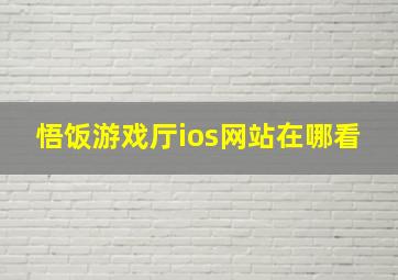 悟饭游戏厅ios网站在哪看