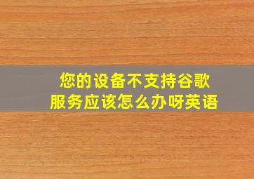 您的设备不支持谷歌服务应该怎么办呀英语