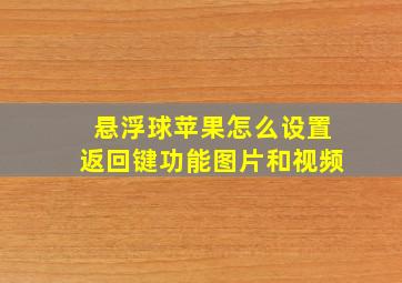 悬浮球苹果怎么设置返回键功能图片和视频