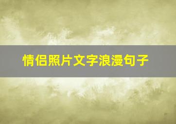 情侣照片文字浪漫句子