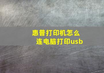 惠普打印机怎么连电脑打印usb