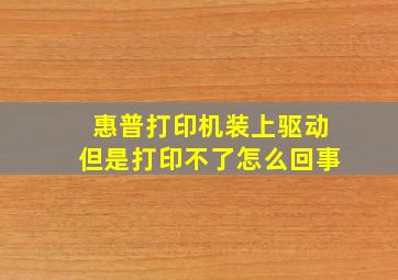 惠普打印机装上驱动但是打印不了怎么回事