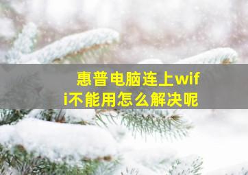 惠普电脑连上wifi不能用怎么解决呢