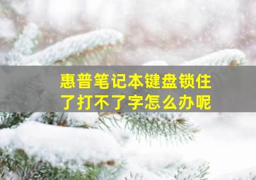 惠普笔记本键盘锁住了打不了字怎么办呢