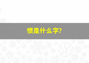 惯是什么字?