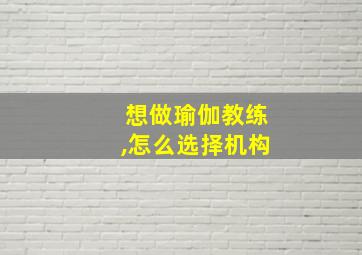 想做瑜伽教练,怎么选择机构