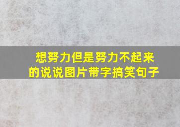 想努力但是努力不起来的说说图片带字搞笑句子