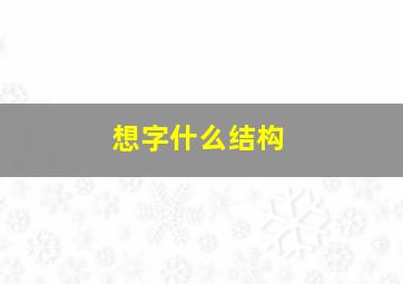 想字什么结构