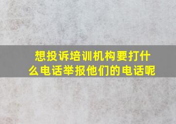 想投诉培训机构要打什么电话举报他们的电话呢