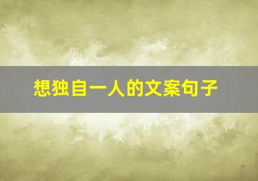 想独自一人的文案句子