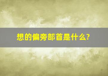 想的偏旁部首是什么?