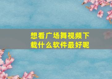 想看广场舞视频下载什么软件最好呢