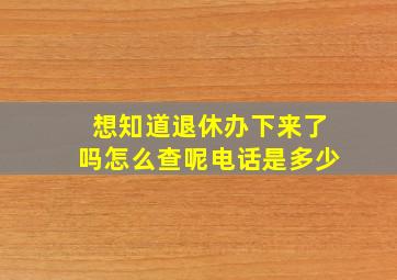 想知道退休办下来了吗怎么查呢电话是多少