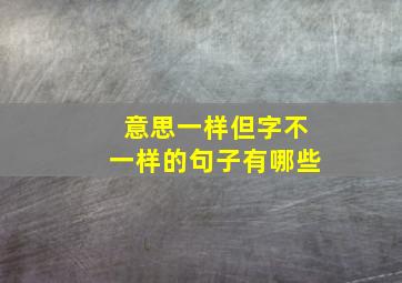 意思一样但字不一样的句子有哪些