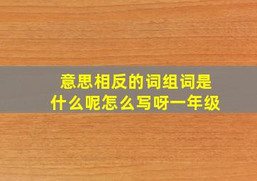 意思相反的词组词是什么呢怎么写呀一年级