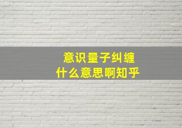 意识量子纠缠什么意思啊知乎