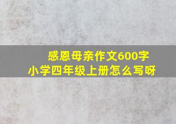 感恩母亲作文600字小学四年级上册怎么写呀