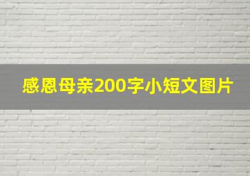 感恩母亲200字小短文图片