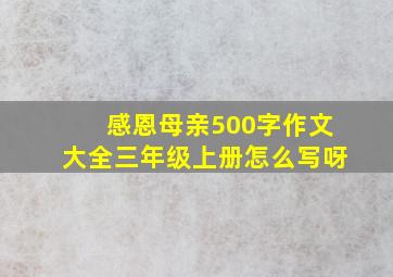 感恩母亲500字作文大全三年级上册怎么写呀