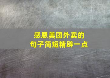 感恩美团外卖的句子简短精辟一点